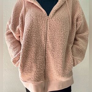 Spiced Almond Sherpa Fleece Zip-Up Hoodie Champion XXL New !